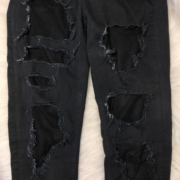 RARE TOPSHOP MOTO FISHNET JAIME JEANS - Picture 6 of 9